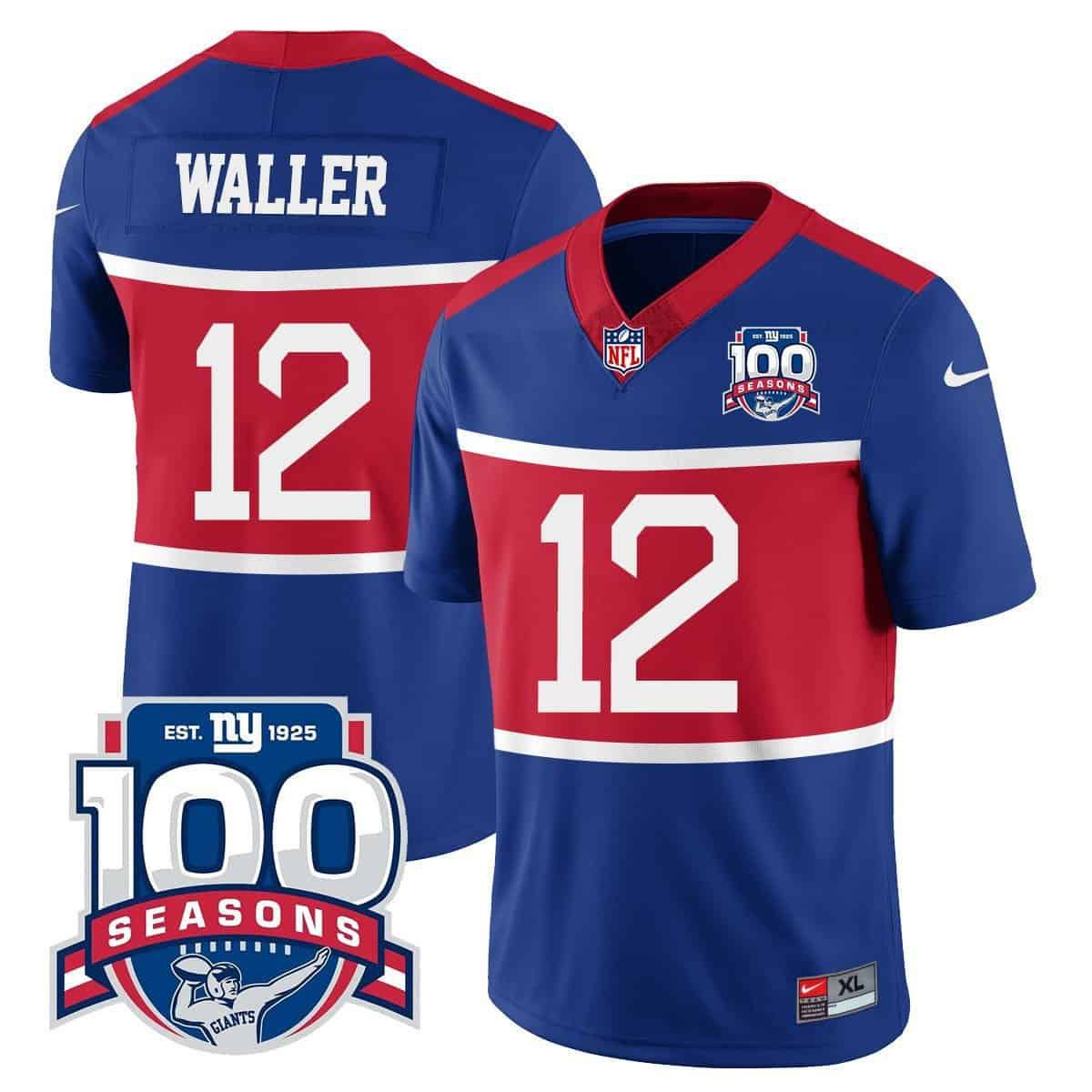 Men New York Giants #12 Waller 2024 Nike Blue 100TH Season Commemorative Vapor NFL Jersey->indianapolis colts->NFL Jersey
